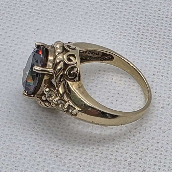 Cool And Colorful Designer Signed Estate Mystic Topaz Ring - Picture 8 of 8